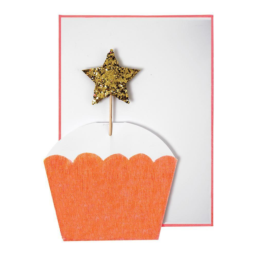 SpearmintLOVE’s baby Cupcake with Gold Star Greeting Card