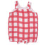 Overall Shortie, Painted Gingham Red