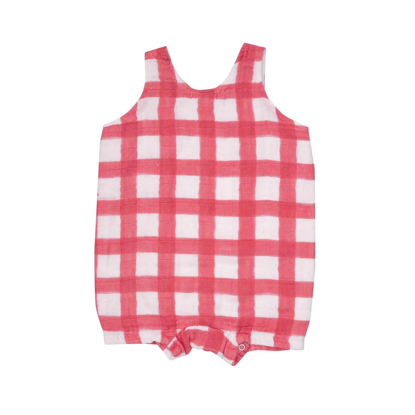 Overall Shortie, Painted Gingham Red