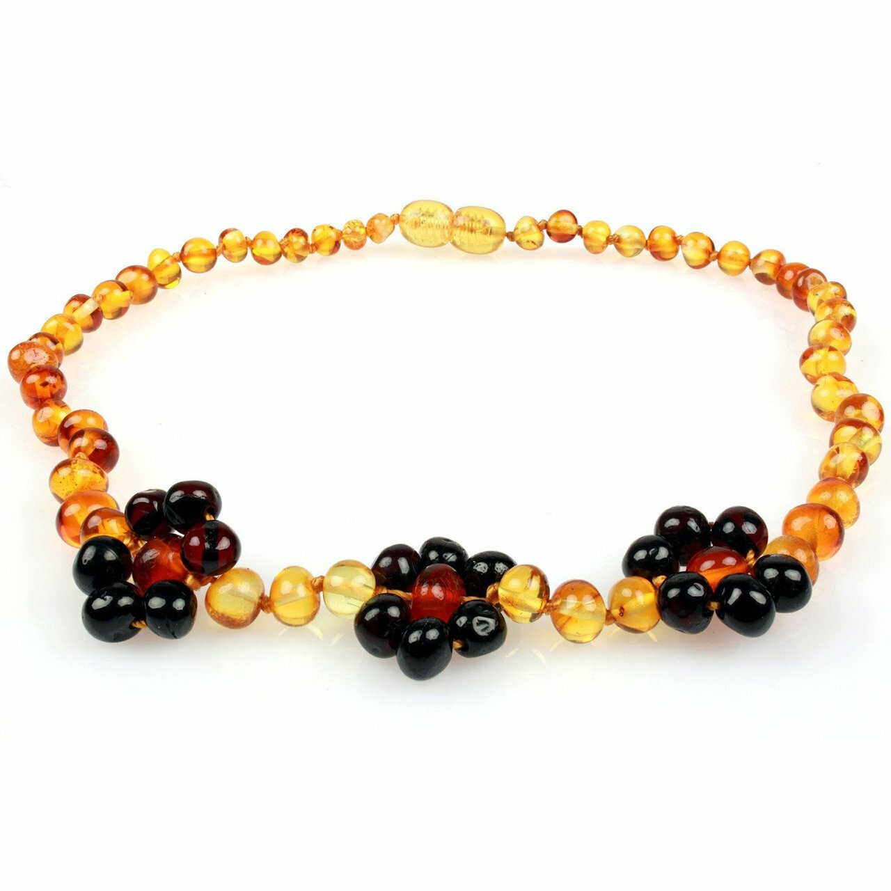 SpearmintLOVE’s baby Amber Teething Necklace, Flower Honey & Cherry
