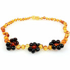 SpearmintLOVE’s baby Amber Teething Necklace, Flower Honey & Cherry