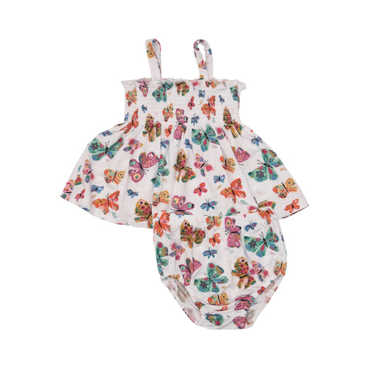 Smocked Top & Bloomer, Geo Butterfly