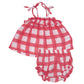Ruffle Top & Bloomer, Painted Gingham Red