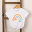 Retro Be Happy Rainbow Short Sleeve Tee, White