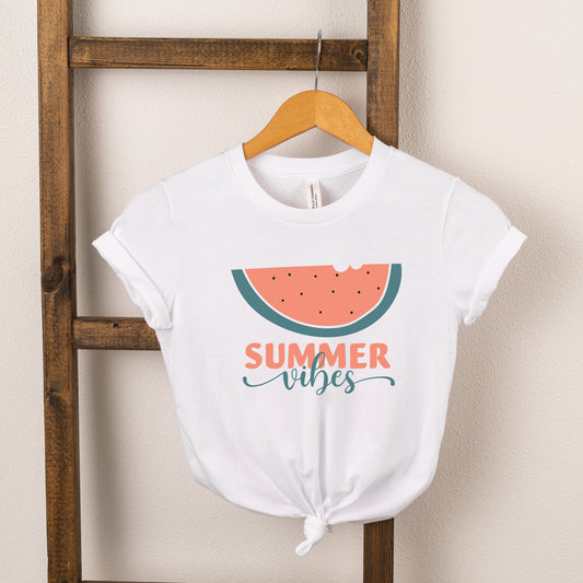 Boho Summer Vibes Watermelon Short Sleeve Tee, White