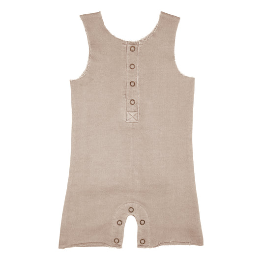 French Terry 2-Sided Romper, Oatmeal