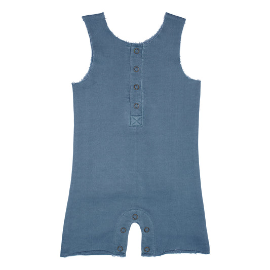 French Terry 2-Sided Romper, Sky