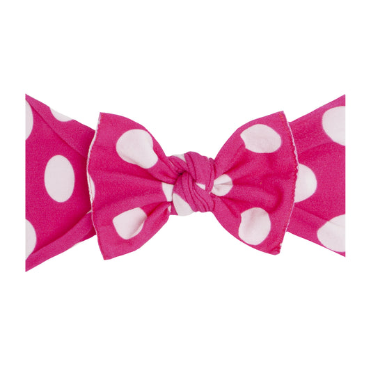 SpearmintLOVE’s baby Knot Bow, Hot Pink Polka Dot