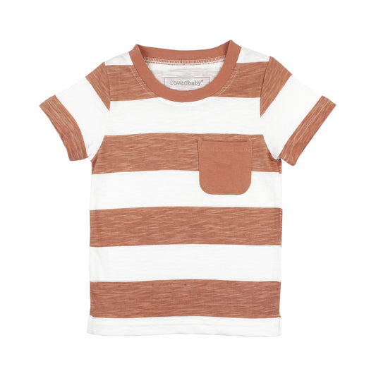 Kids' Slub Jersey Crewneck Tee, Adobe Stripe