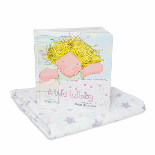 SpearmintLOVE’s baby A Lulu Lullaby, Muslin Blanket and Book Set