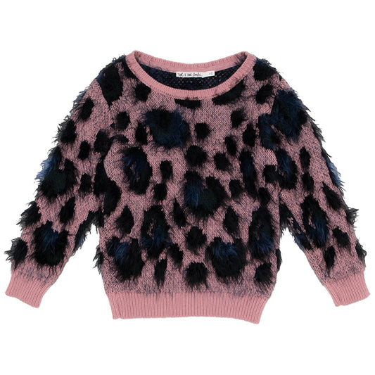 SpearmintLOVE’s baby Sweater, Rose Leopard