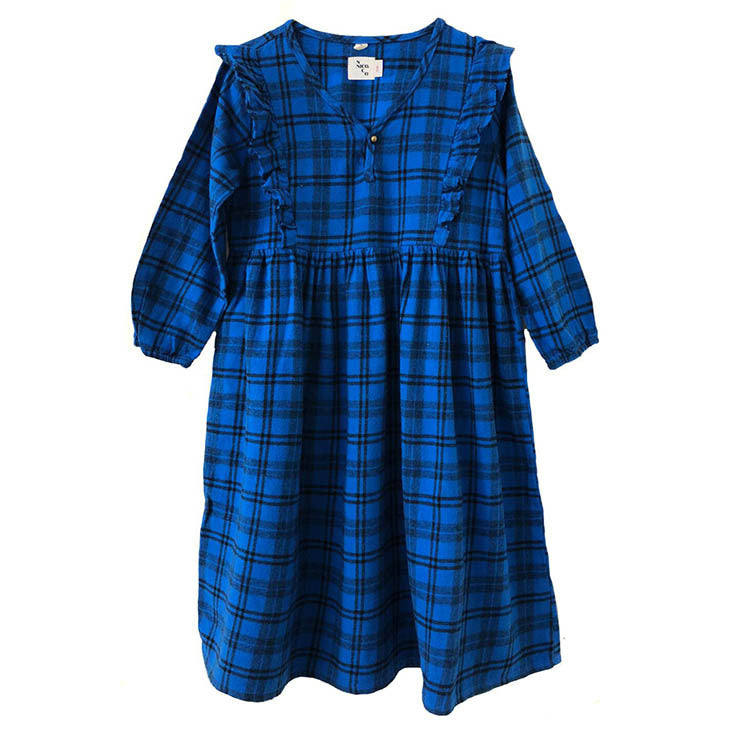 SpearmintLOVE’s baby Mazzy Ruffle Dress, Blue Plaid