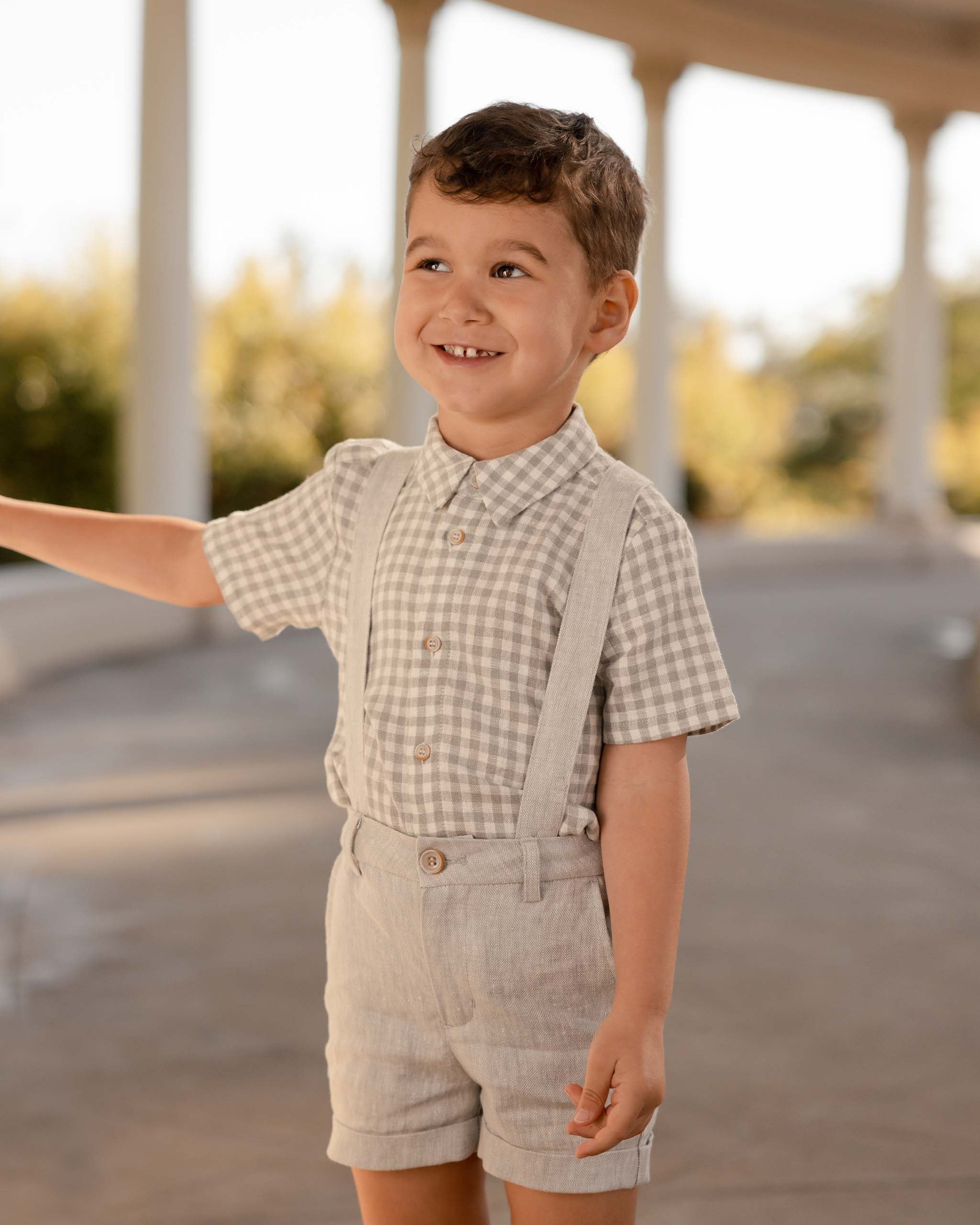 Baby khaki discount shorts with suspenders