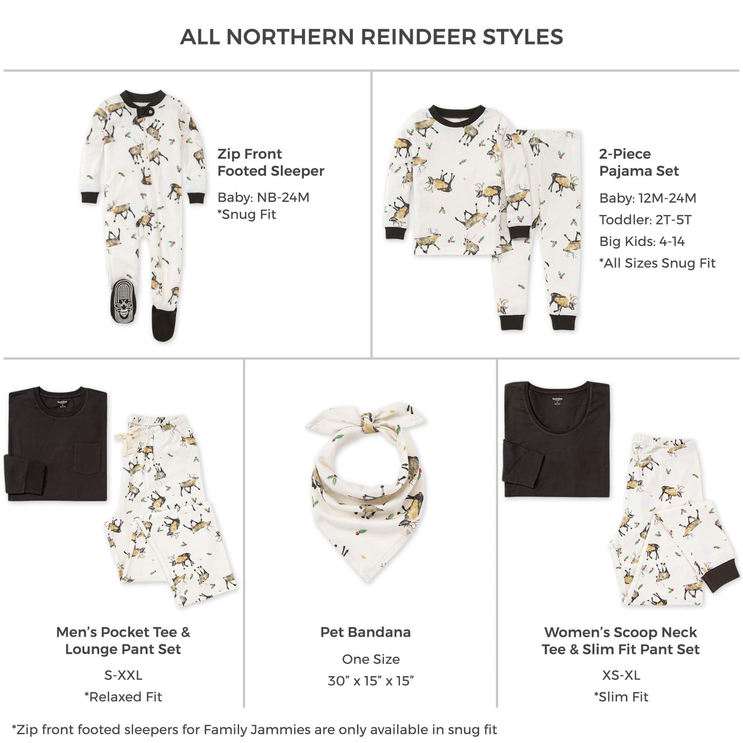 Organic 2-Piece Pajama Set, Northern Reindeer