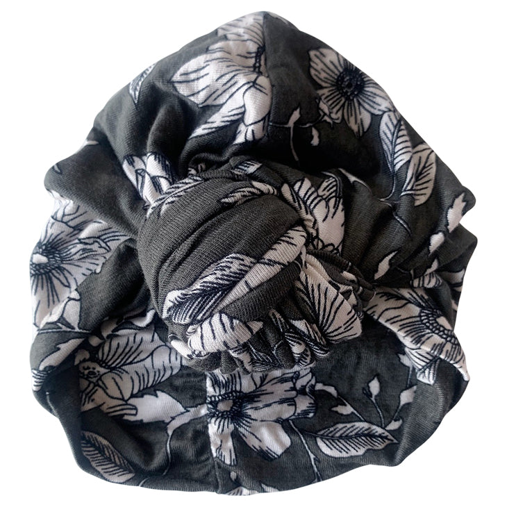 SpearmintLOVE’s baby Knot Turban, Olive Floral