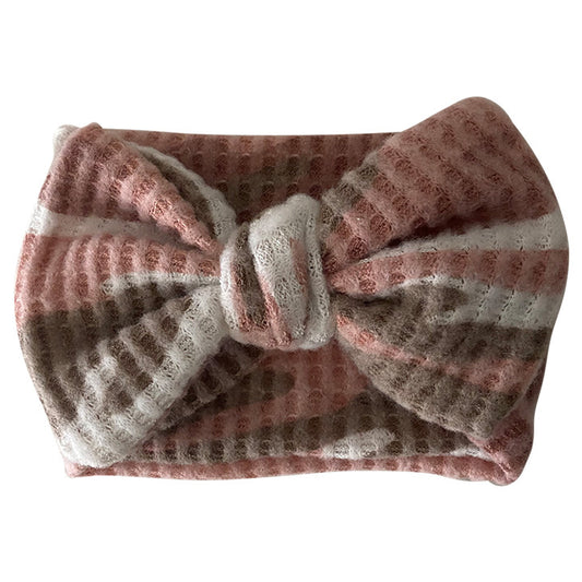 SpearmintLOVE’s baby Sweater Bow Headband, Pink Camo