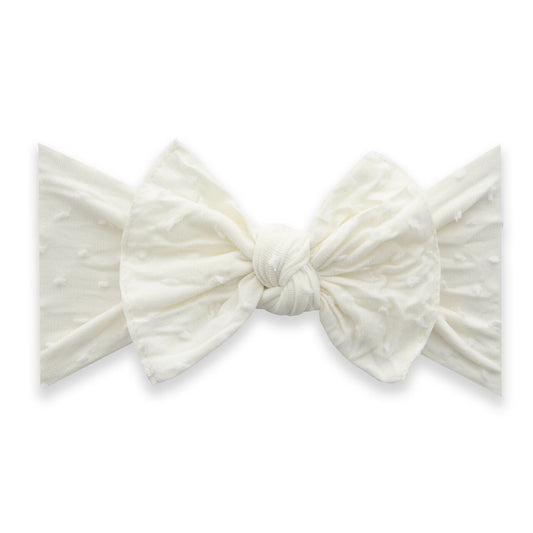 SpearmintLOVE’s baby Knot Bow, Shabby Ivory Dot