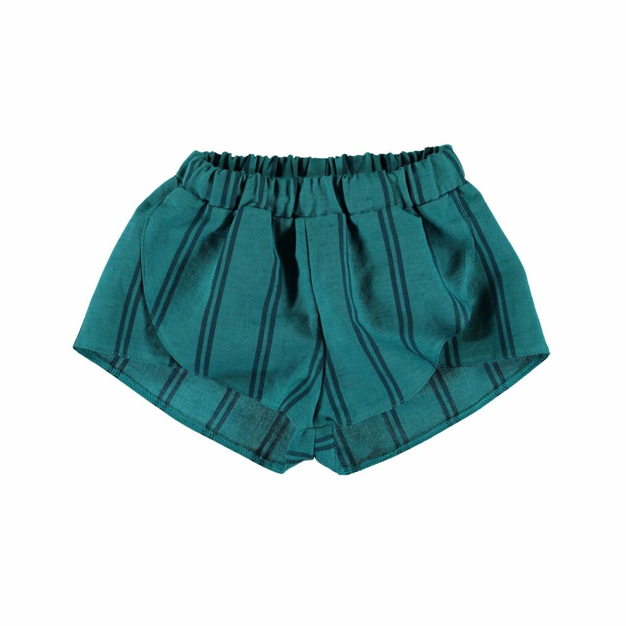 SpearmintLOVE’s baby Linen Shorts, Emerald Stripes