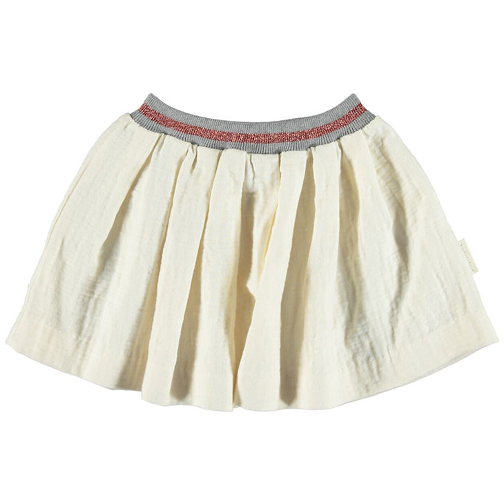 SpearmintLOVE’s baby Pleated Skirt, Ecru with Lurex Rib