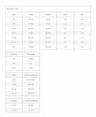 Size chart for Quincy Mae, including height, weight, chest, hip, and head circumference measurements.