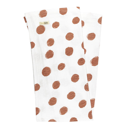 Organic Slub Jersey Swaddle Blanket, Adobe Dot