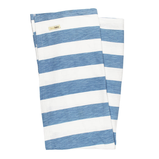 Organic Slub Jersey Swaddle Blanket, Pool Stripe