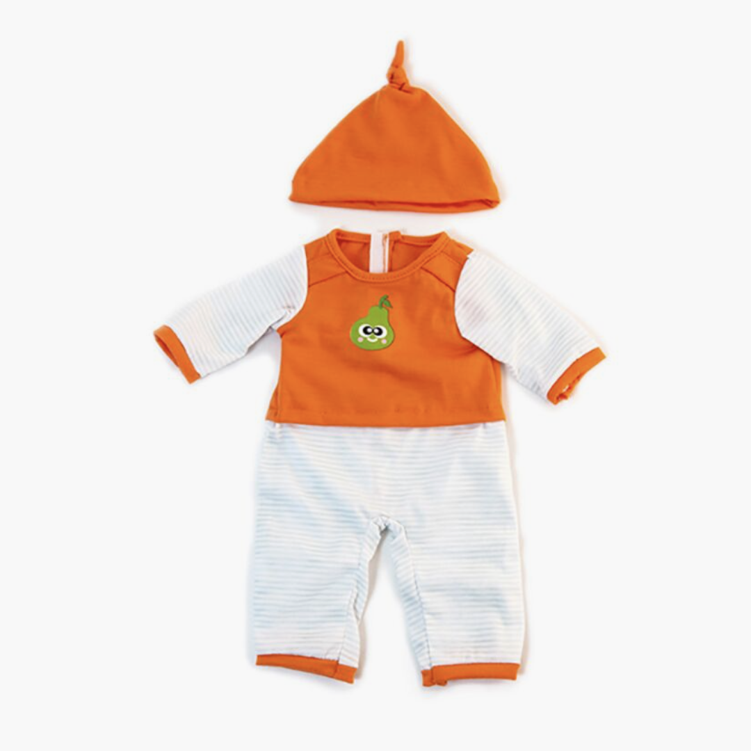SpearmintLOVE’s baby Cold Weather Orange Pajamas for Miniland Doll