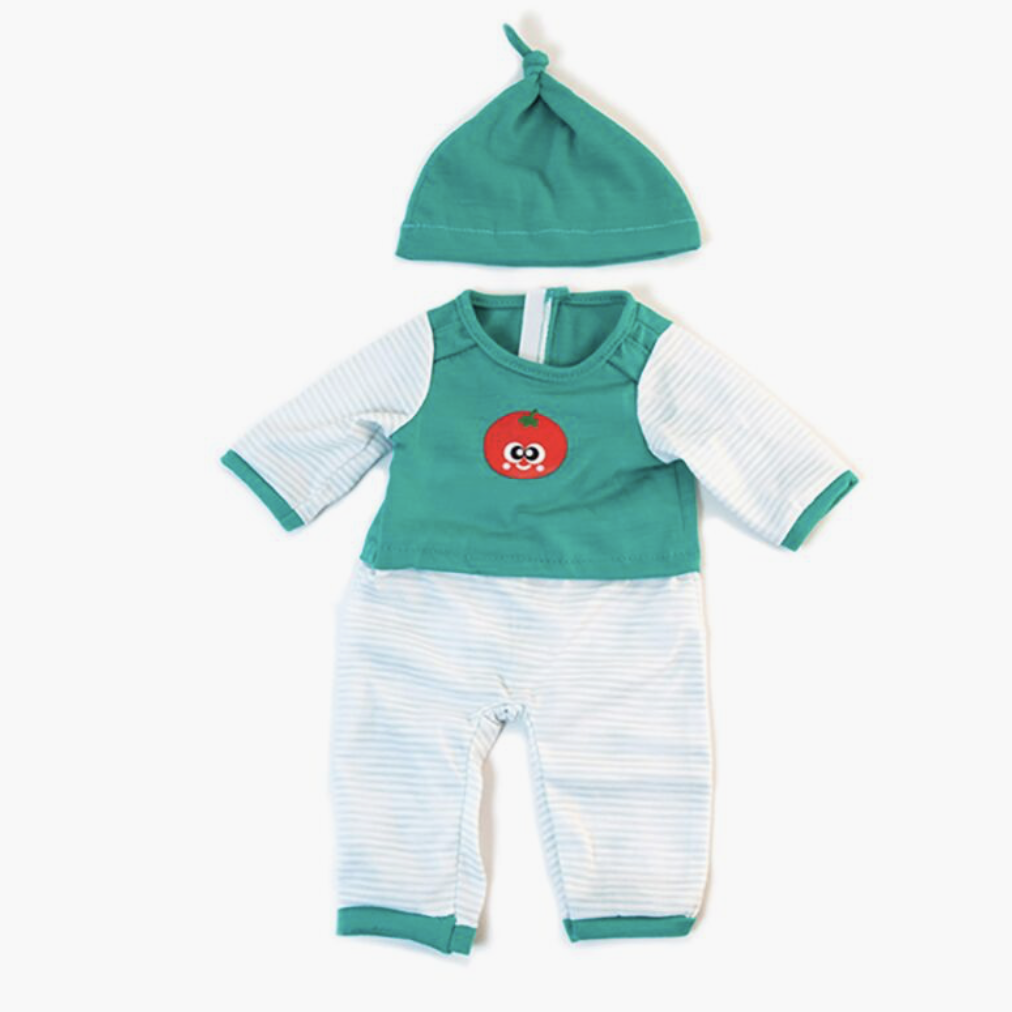 SpearmintLOVE’s baby Cold Weather Green Pajamas for Miniland Doll