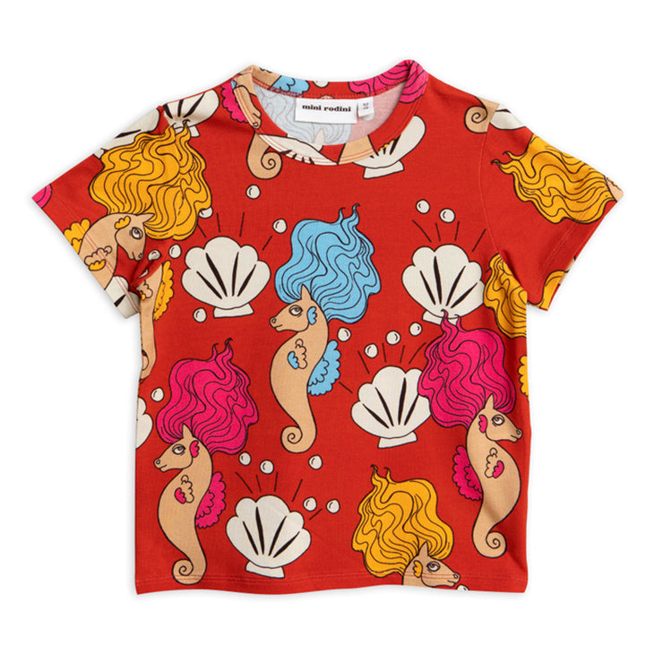 SpearmintLOVE’s baby Mini Rodini Seahorse Short Sleeve Tee, Red