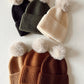 Rib Knit Fur Pom Hat, French Vanilla