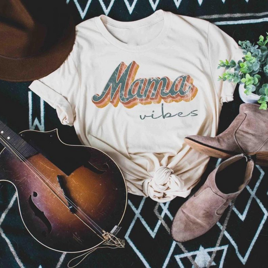 Vintage Mama Vibes Graphic Tee, Natural