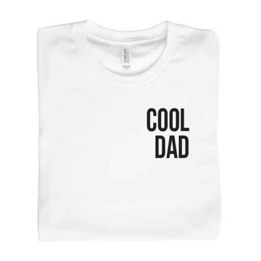 Cool Dad Pocket Style Graphic Tee, White