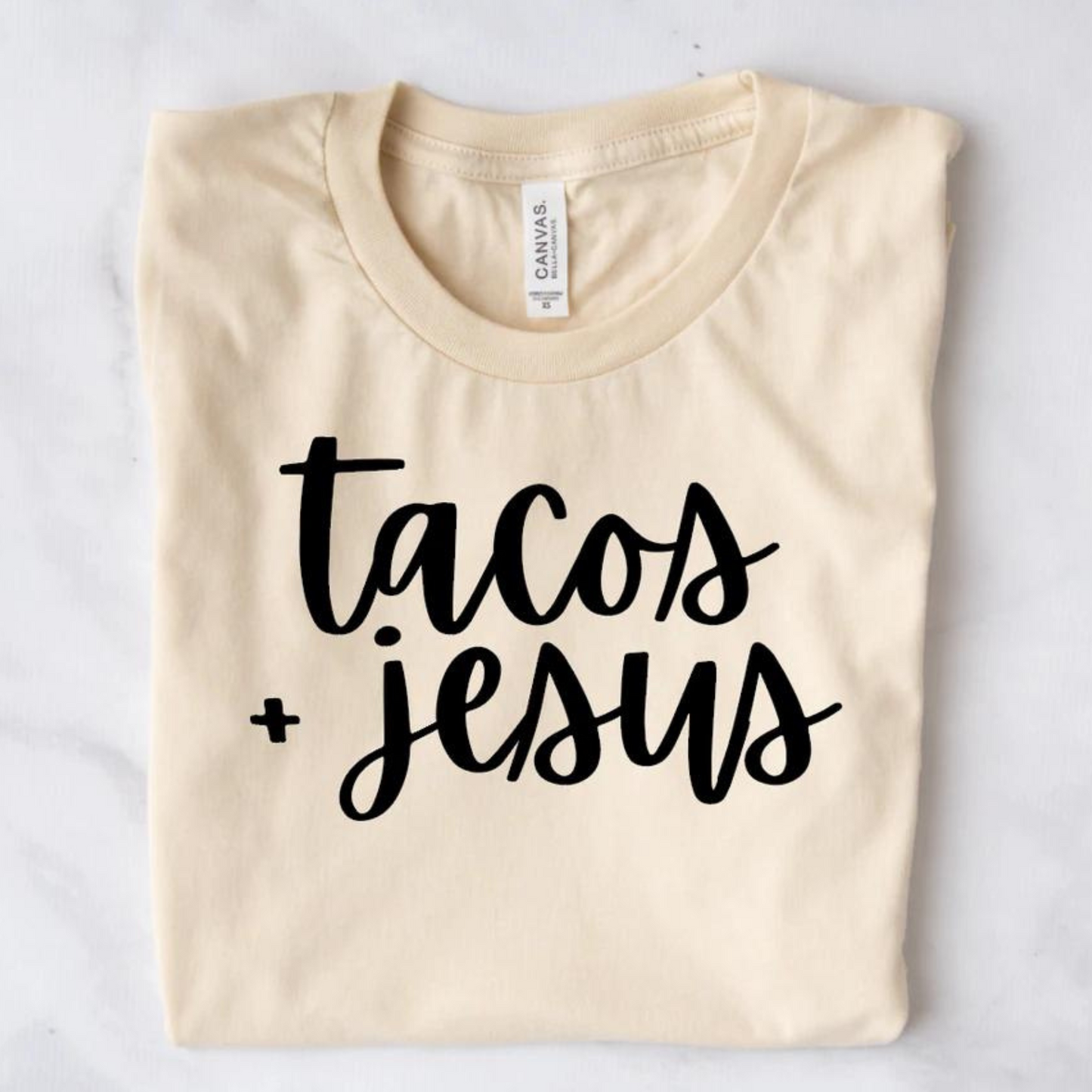 Tacos + Jesus Graphic Tee, Tan