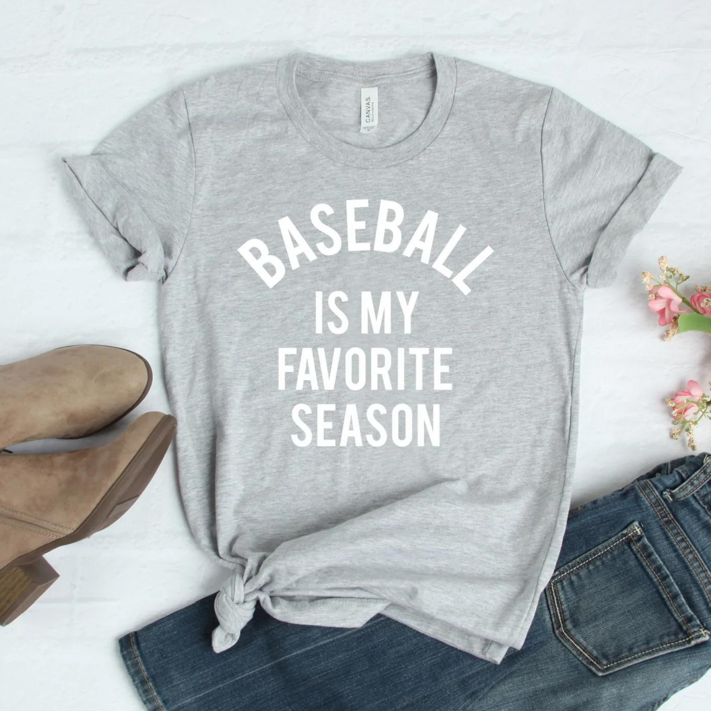 Baseball Is My Favorite Season Graphic Tee, Heather Ash