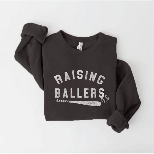 Raising Ballers Adult Graphic Fleece Sweatshirt, Black
