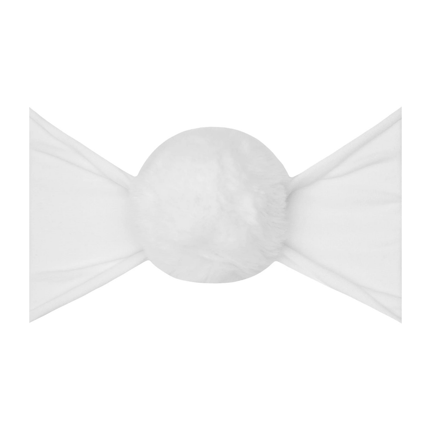 Luxe Fur Pom Headband, White