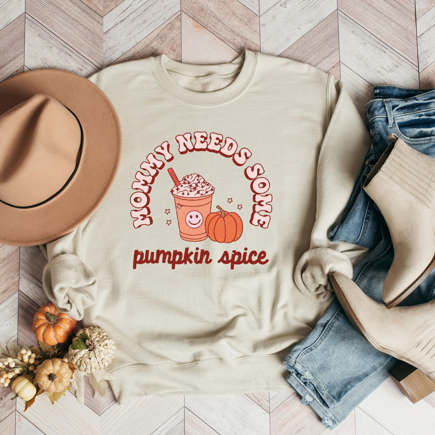 Mommy Needs Pumpkin Spice Women's Sweatshirt, Dust