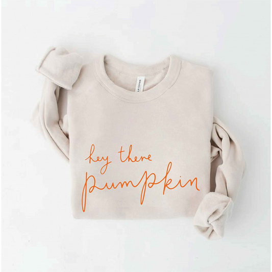 hey there pumpkin Women's Graphic Fleece Sweatshirt, Heather Dust
