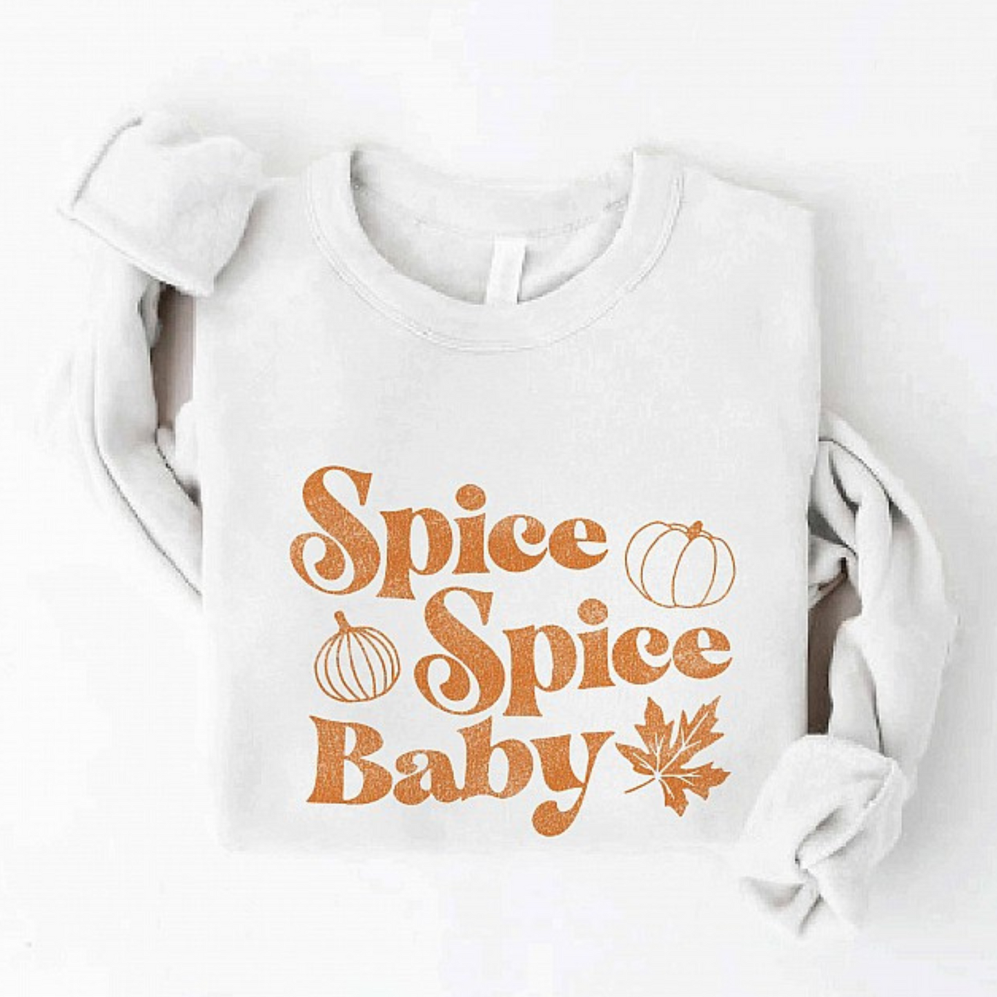 Spice Spice Baby Women's Graphic Fleece Sweatshirt, Vintage White