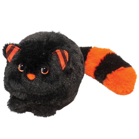 Black Cat with Orange & Black Trim Plush Toy