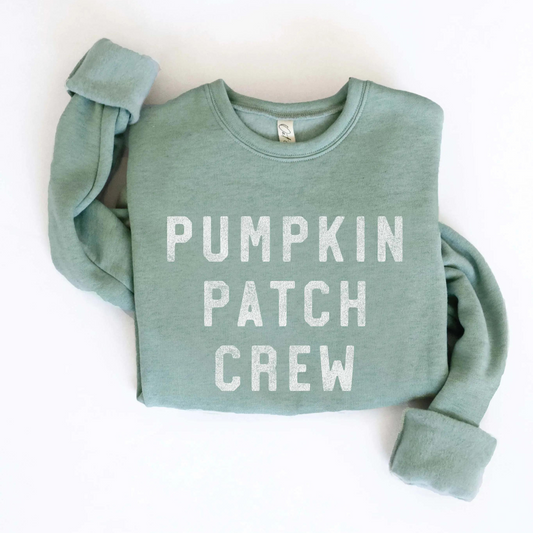 Pumpkin Patch Crew Women's Graphic Sweatshirt, Dark H. Sage