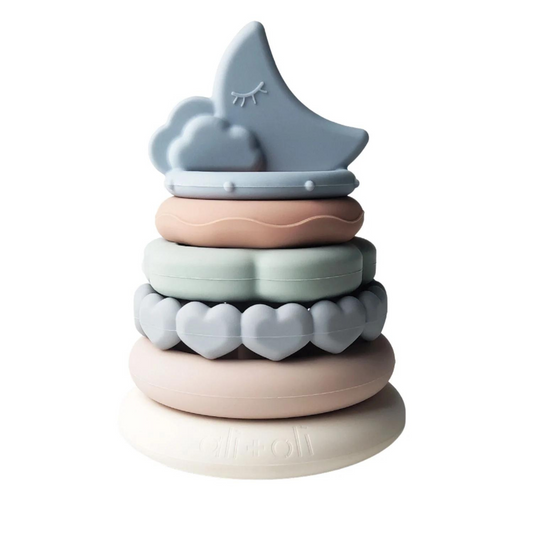 Soft Silicone Stacking Ring Tower Toy, Moon