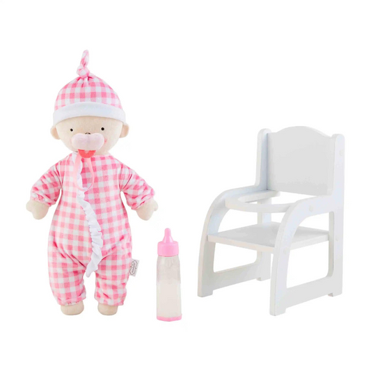 Baby Doll & High Chair Set