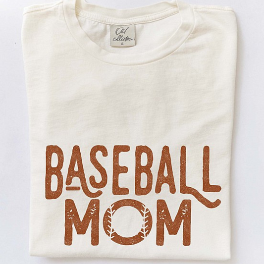 Baseball Mom Women's Mineral Graphic Tee, Cream