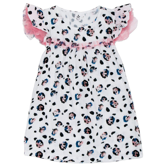 SpearmintLOVE’s baby Wing Dress, Snow Leopard