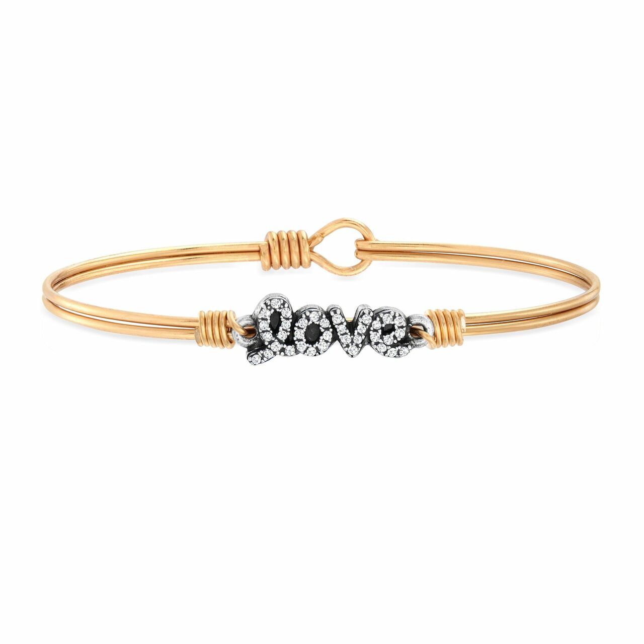 SpearmintLOVE’s baby Love Pave Crystal Bangle Bracelet, Brass