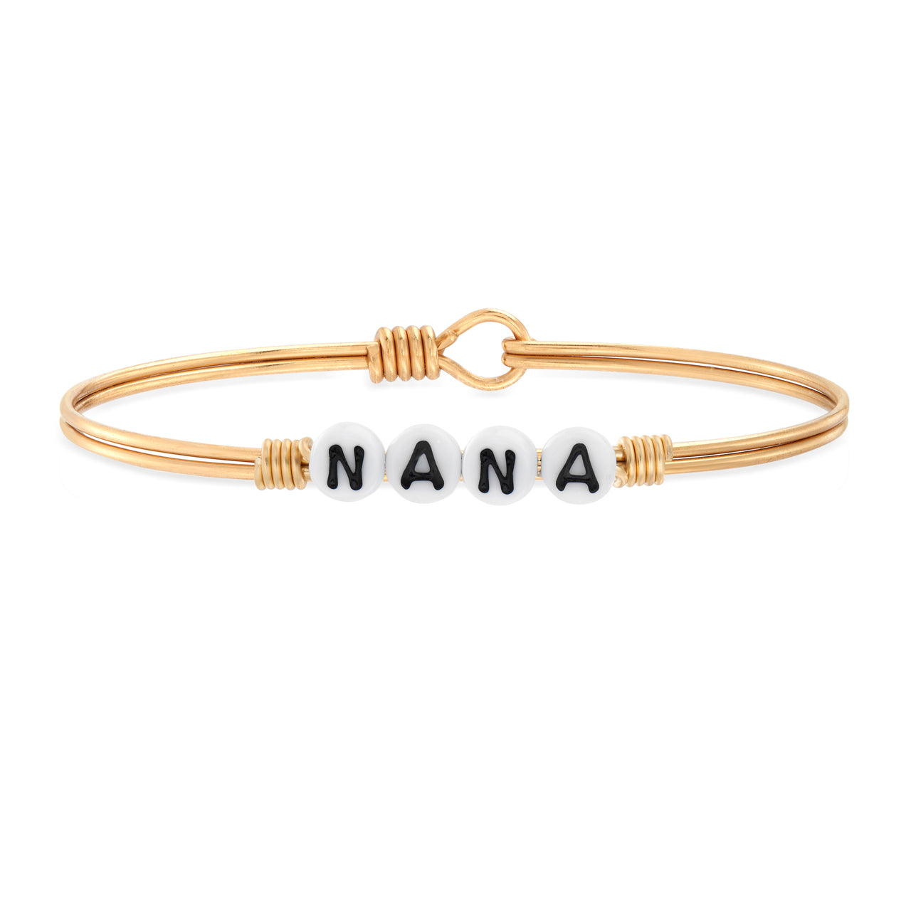 SpearmintLOVE’s baby Nana Letter Bead Bangle Bracelet, Brass