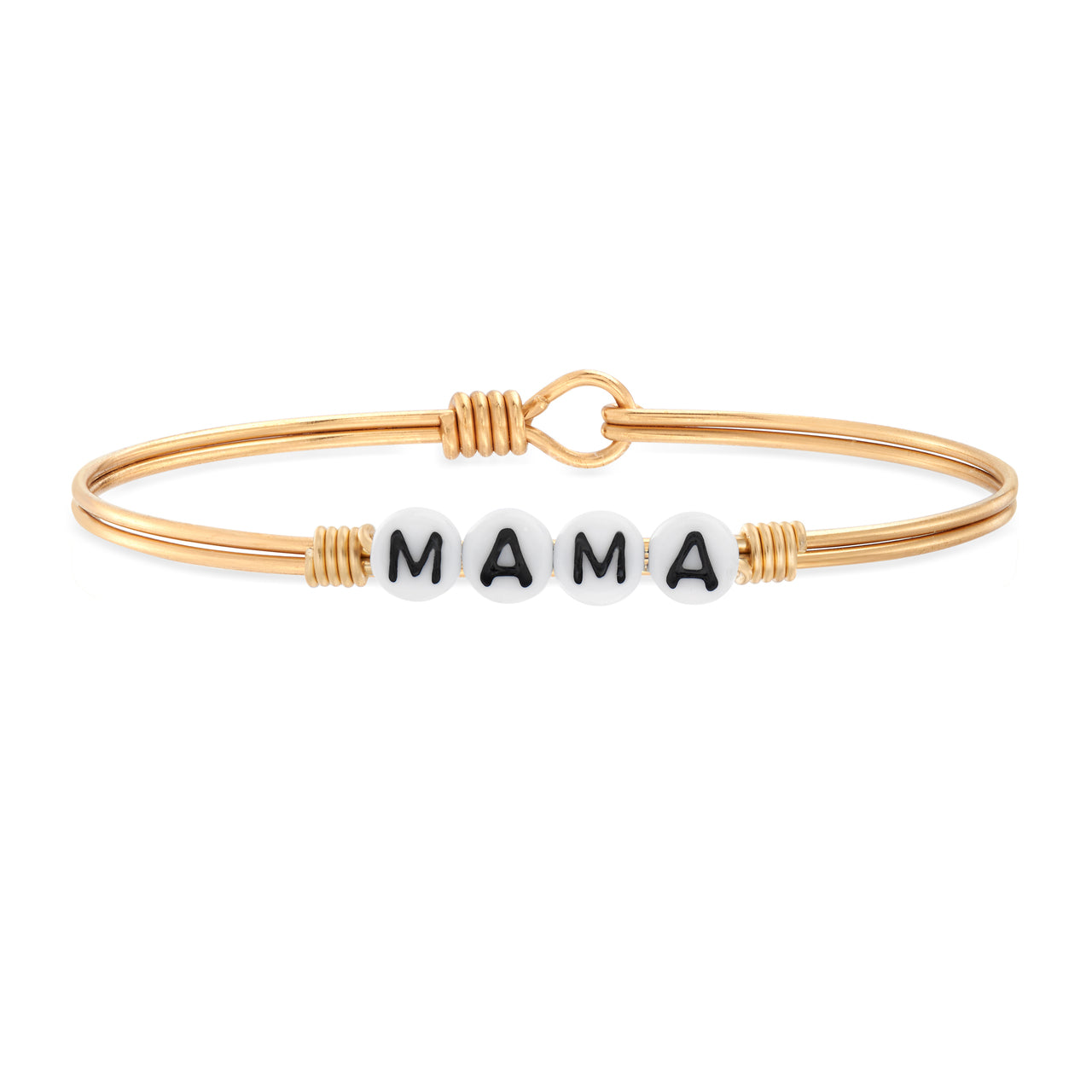 SpearmintLOVE’s baby Mama Letter Bead Bangle Bracelet, Brass