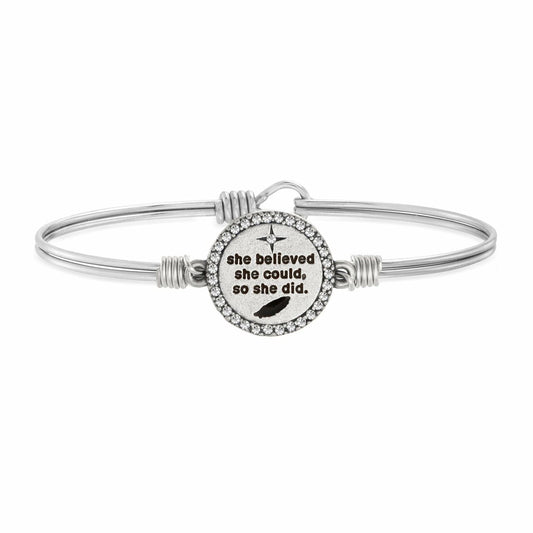 SpearmintLOVE’s baby She Believed She Could Bangle Bracelet, Silver
