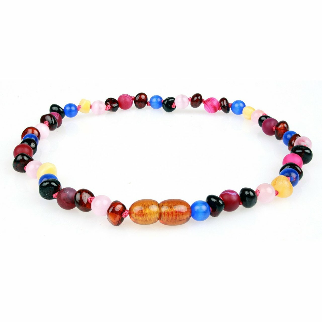 SpearmintLOVE’s baby Amber Teething Necklace, Agate Baltic Amber